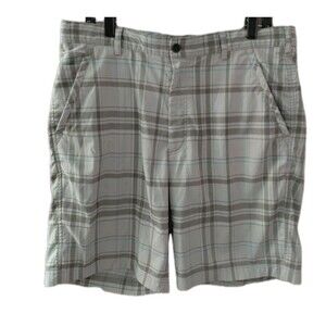AUR Golf Shorts Chino Men's Size 34 Grey Plaid Stretch